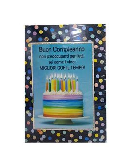 Biglietto compleanno con torta arcobaleno