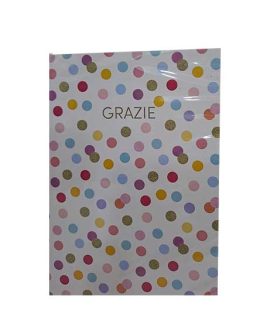 Biglietto di ringraziamento a pois colorati