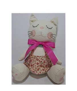 Gattina Fermaporta con vestito floreale