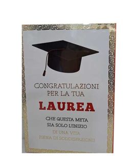 Biglietto laurea con greca oro