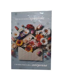 Biglietto auguri genericocon Gerbere e Rose