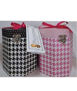 Cofanetto ottagonale pois e pied de poule FLAMIGNI
