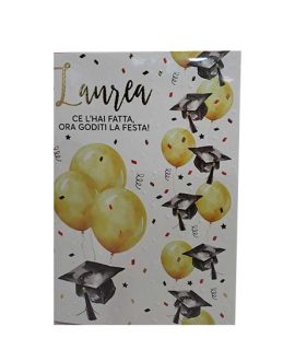 Biglietto laurea con palloncini gialli