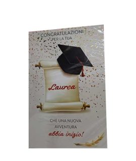 Biglietto laurea con pergamena