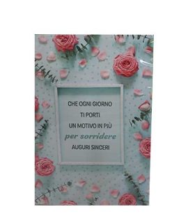 Biglietto compleanno con rose rosa