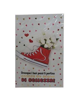 Biglietto generico con scarpa da ginnastica