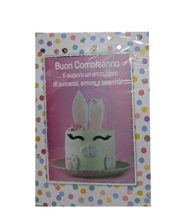 Biglietto compleanno con torta Unicorno