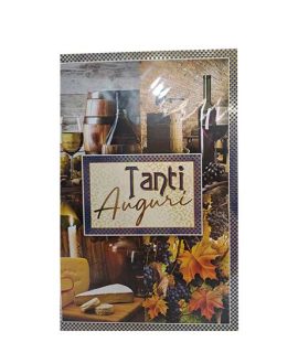 Biglietto auguri con botti di vino