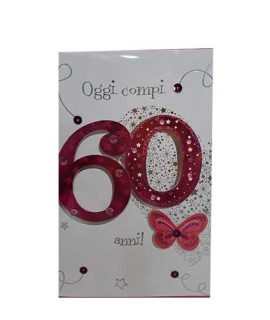 Biglietto 60 anni talking con farfalla
