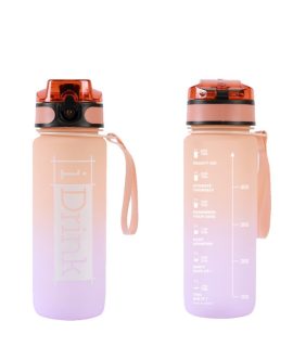 Borraccia Motivazionale in Tritan Arancione e Lilla 750 ml