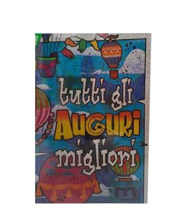 Biglietto auguri con pagina glitterata