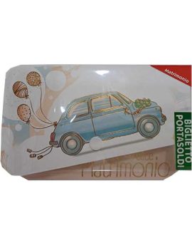 Biglietto Matrimonio con bottone con AUTO