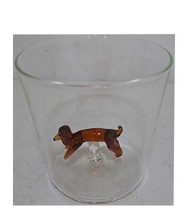Bicchiere I-TOTAL in vetro con CANE BASSOTTO