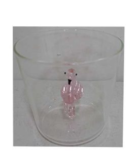 Bicchiere I-TOTAL in vetro con FENICOTTERO