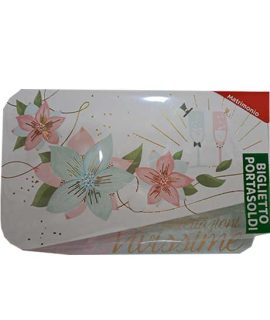 Biglietto Matrimonio con bottone con CALICI