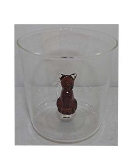 Bicchiere I-TOTAL in vetro con GATTO