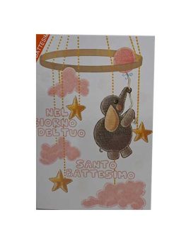 Biglietto Battesimo con STELLE e NUVOLE