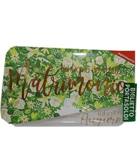 Biglietto Matrimonio con bottone con FIORI