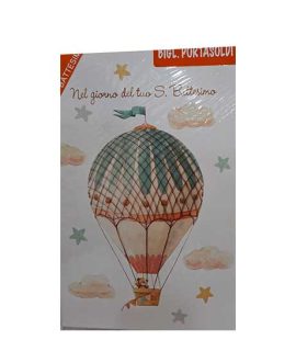 Biglietto Battesimo Portasoldi con MONGOLFIERA