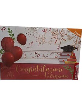 Biglietto LAUREA con tirante con palloncini
