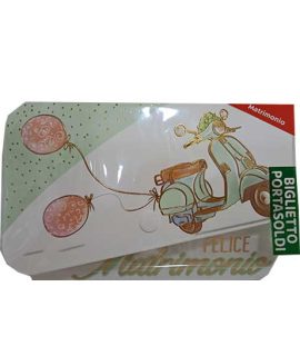 Biglietto Matrimonio con bottone con VESPA