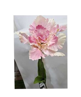 Fiore artificiale rosa con foglie
