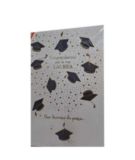 Biglietto Laurea con cappellini