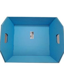 Cesto in cartone ondulato celeste 35x29.5x10 cm