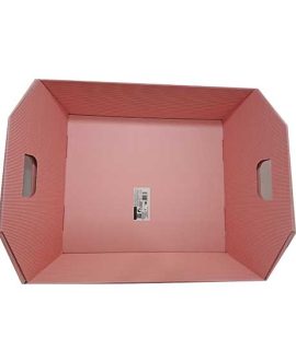 Cesto in cartone ondulato rosa 35x29.5x10 cm