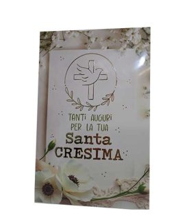 Biglietto CRESIMA con fiori