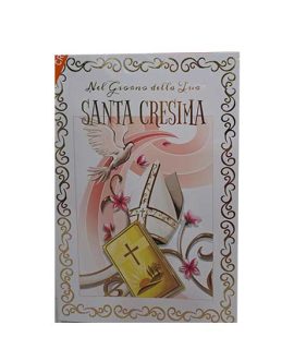 Biglietto Cresima Portasoldi rosa