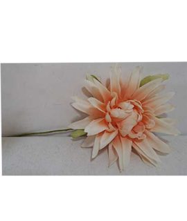 Dalia artificiale color pesca con foglie