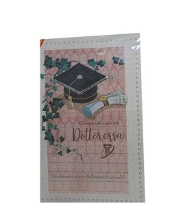 Biglietto Laurea con pergamena arrotolata