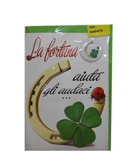 Biglietto fortuna con magnete Ferro di cavallo