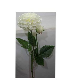 Dalia artificiale con foglie bianca