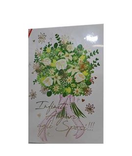 Biglietto matrimonio con bouquet di fiori