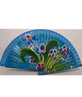 Ventaglio azzurro con fiori