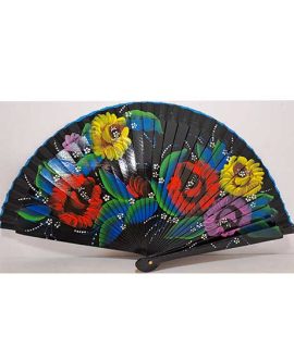 Ventaglio nero con fiori