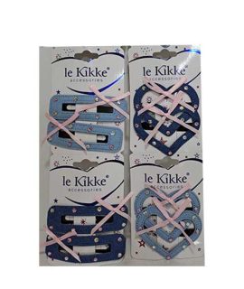 Fermaglio clic clac jeans con fiocchetto