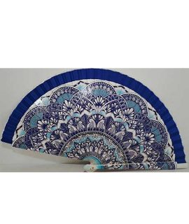 Ventaglio geometrico floreale con banda blu