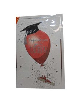 Biglietto Laurea palloncino con cappello