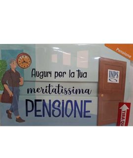Biglietto Pensione celeste con tirante