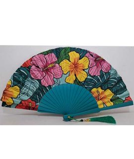 Ventaglio in SETA con fiori colorati