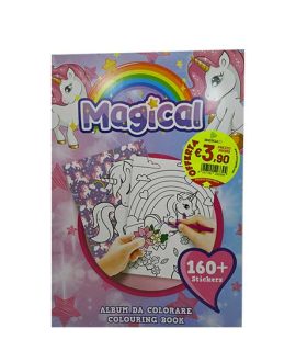 Libro da colorare con stickers UNICORNO