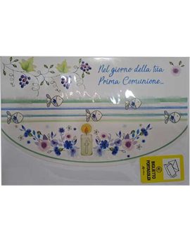Biglietto COMUNIONE portasoldi con tralcio d'uva