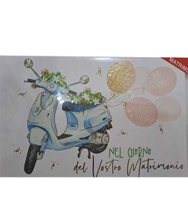 Biglietto matrimonio con vespa