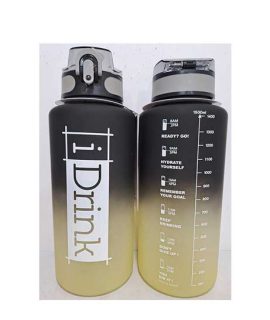 Borraccia Motivazionale in Tritan Nera e Gialla 1500 ml