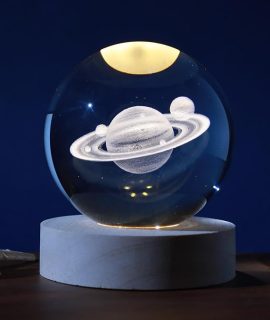Lampada sfera di vetro 3D I-Total SATURNO