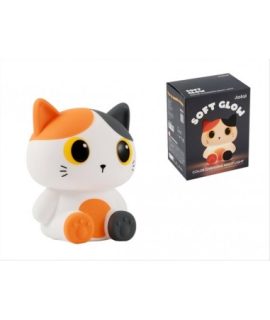 Luce notturna in silicone a Led GATTO CON ORECCHIE COLORATE I-Total