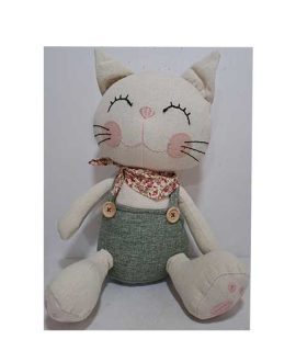 Gattino Fermaporta con bandana floreale